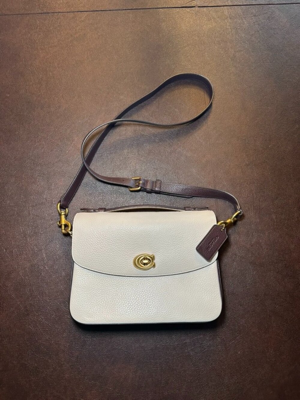 Coach Cassie Crossbody Colorblock Cream Taupe Brown EUC